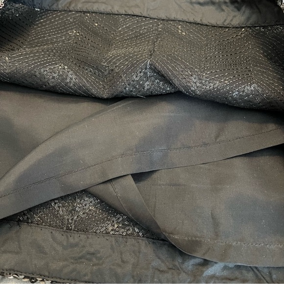 Hoss Intropia Anthropologie Black Mod Shift Dress With Sequin Bottom Sz 36/ 4 - Picture 8 of 12